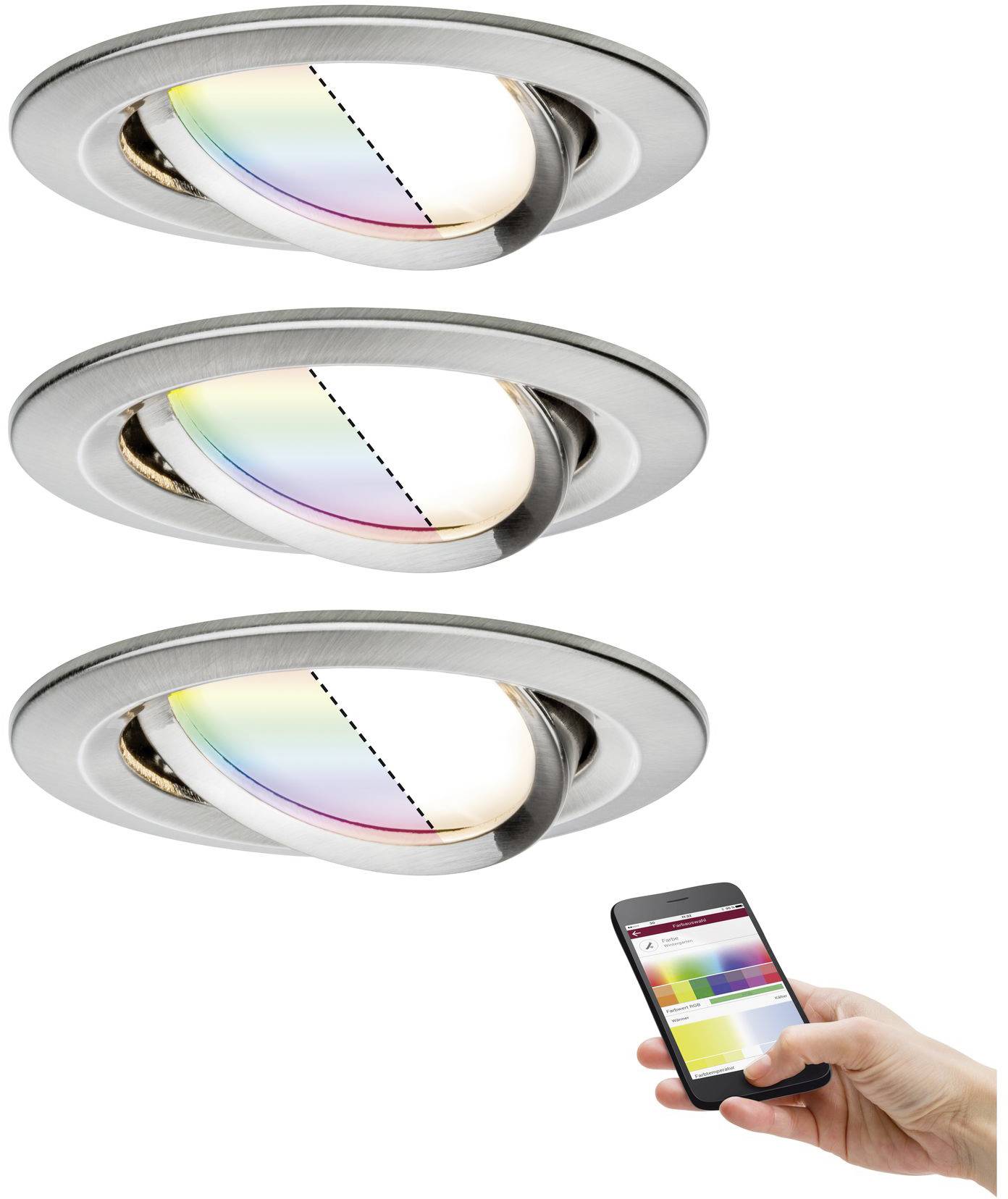 Paulmann 4064161242101 LED-Einbauleuchte 4er Set LED 15.6W Eisen (gebürstet)