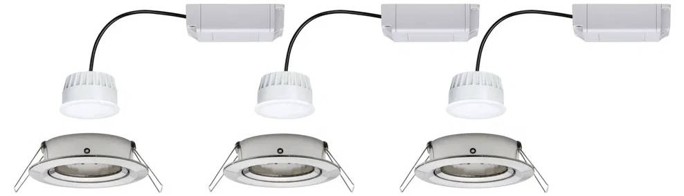 Paulmann 92965 LED-Einbauleuchte 3er Set LED 15.6W Eisen (gebürstet)