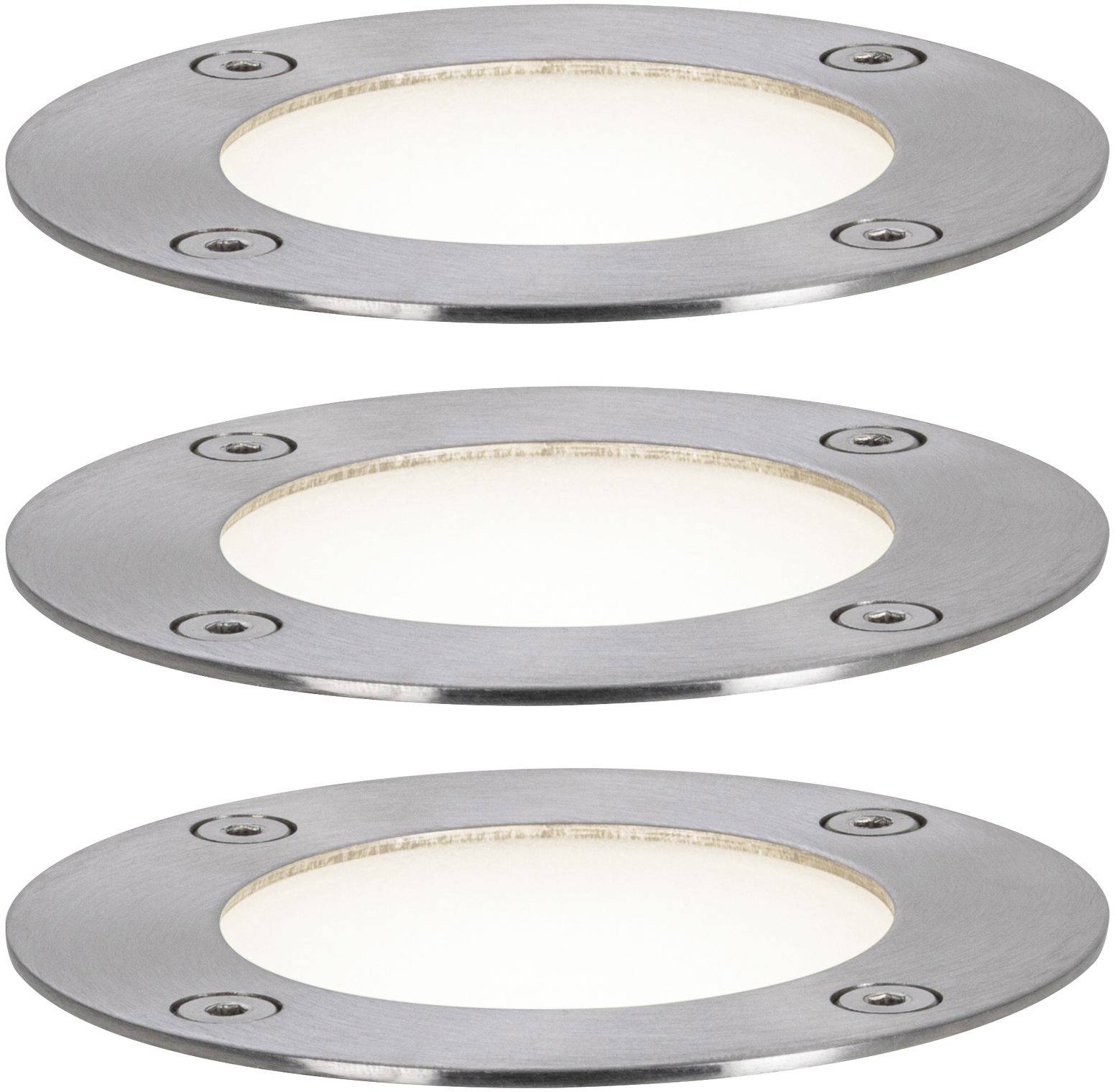 Paulmann Boden Einbauleuchten Starterset RGBW 94275 Beleuchtungssystem Plug & Shine ZigBee LED 3.6W Warmweiß Silber