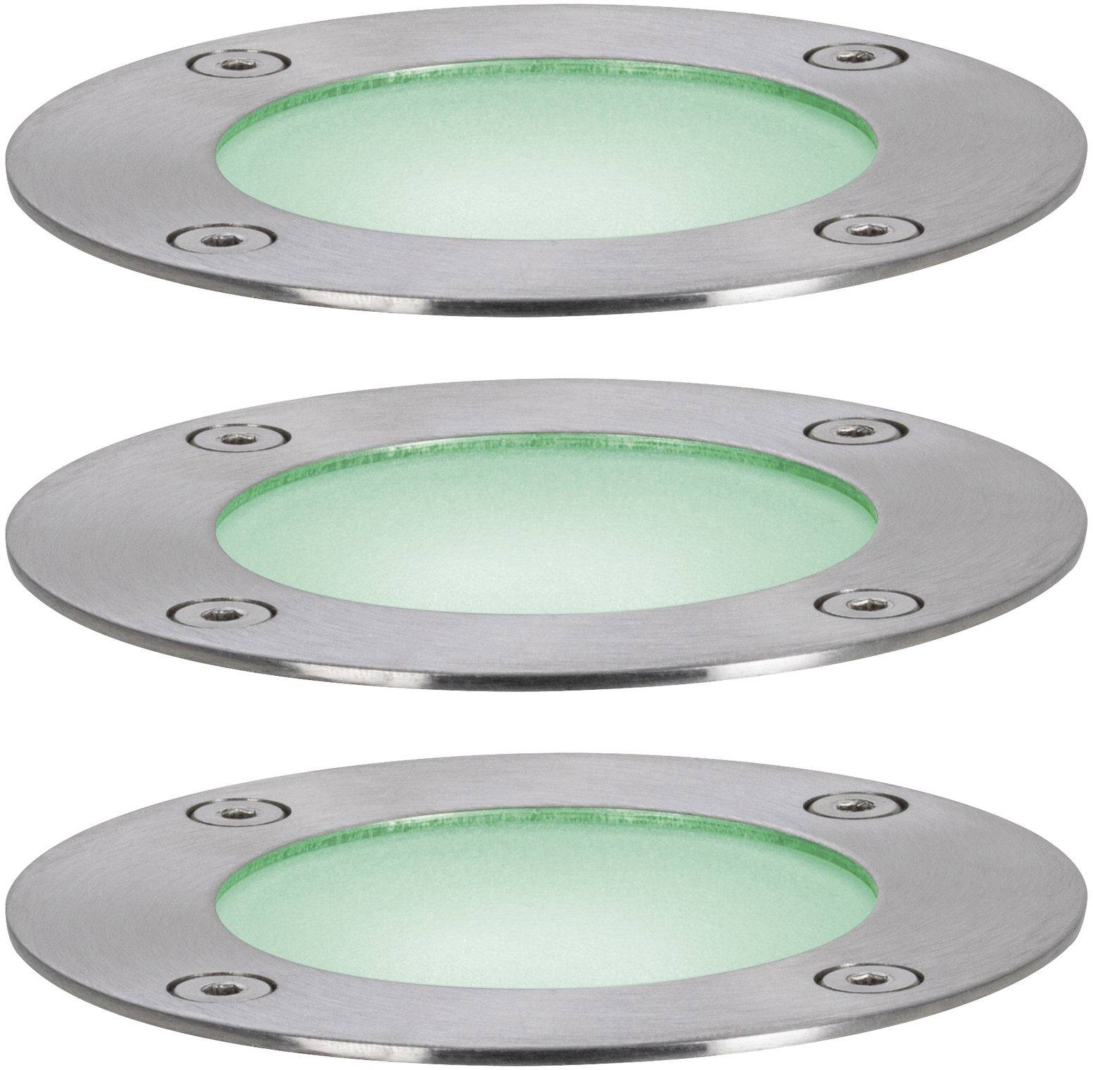 Paulmann Boden Einbauleuchten Starterset RGBW 94275 Beleuchtungssystem Plug & Shine ZigBee LED 3.6W Warmweiß Silber