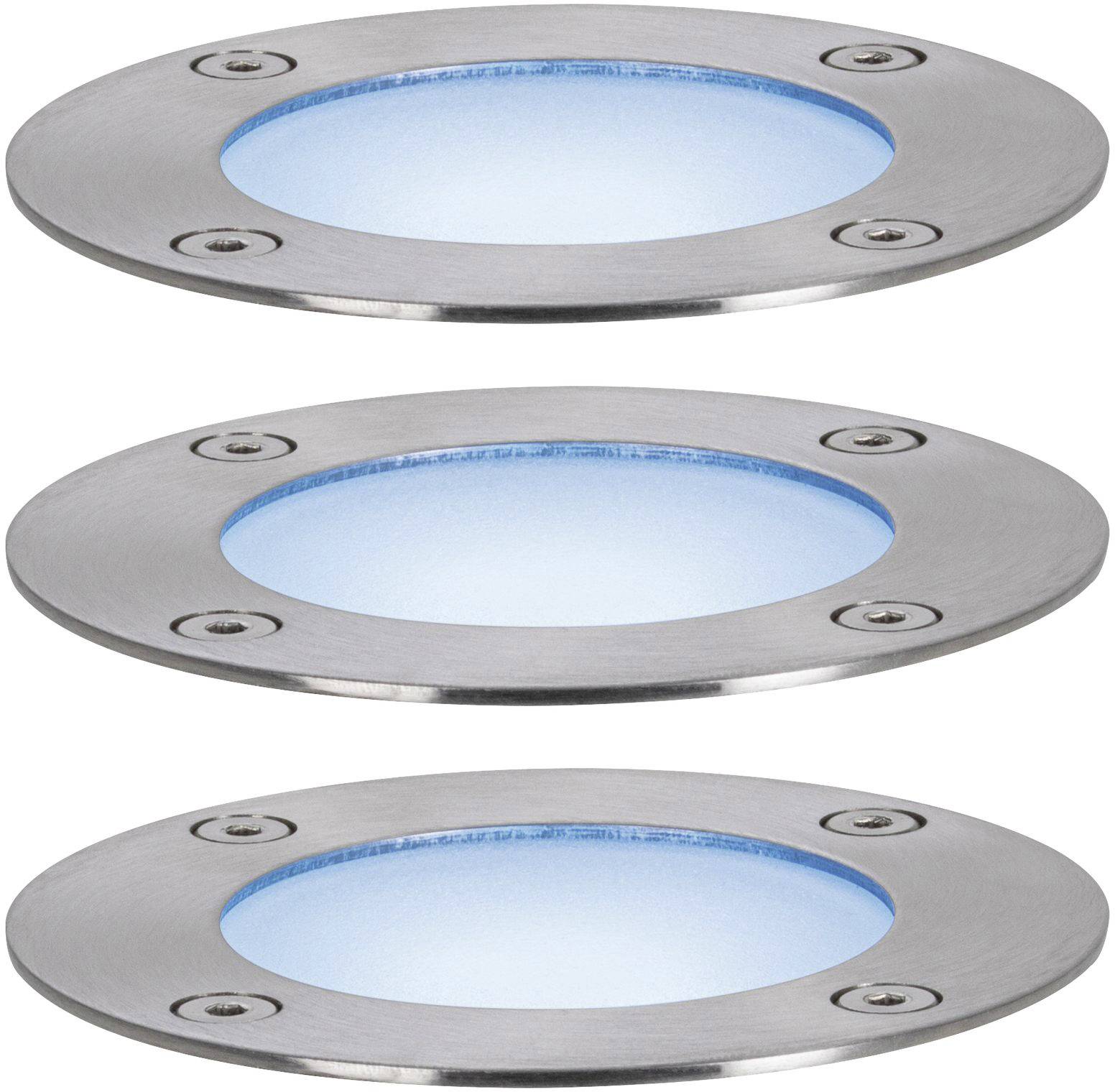 Paulmann Boden Einbauleuchten Starterset RGBW 94275 Beleuchtungssystem Plug & Shine ZigBee LED 3.6W Warmweiß Silber