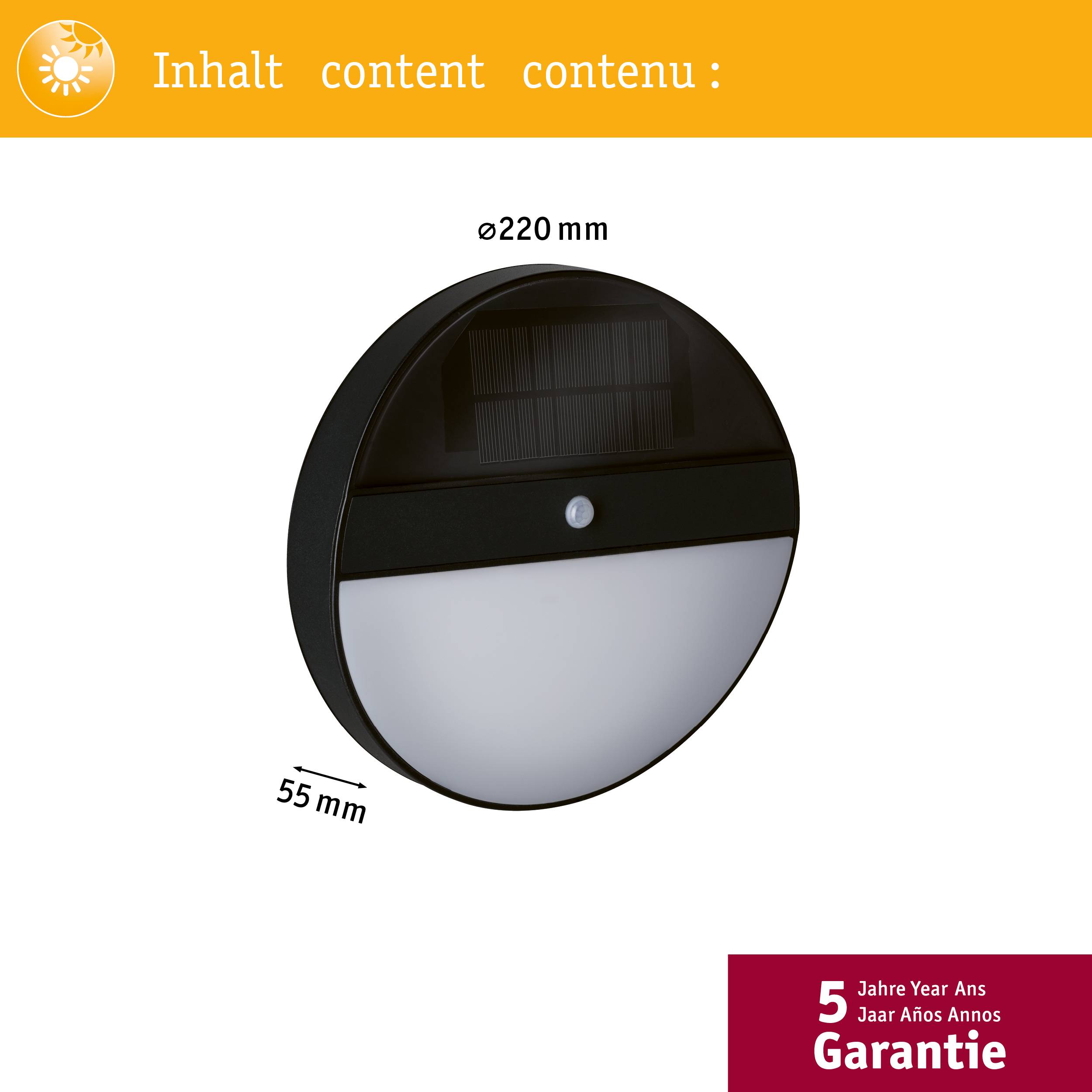 Paulmann 94264 Solar-Wandlampe 1W Warmweiß Anthrazit