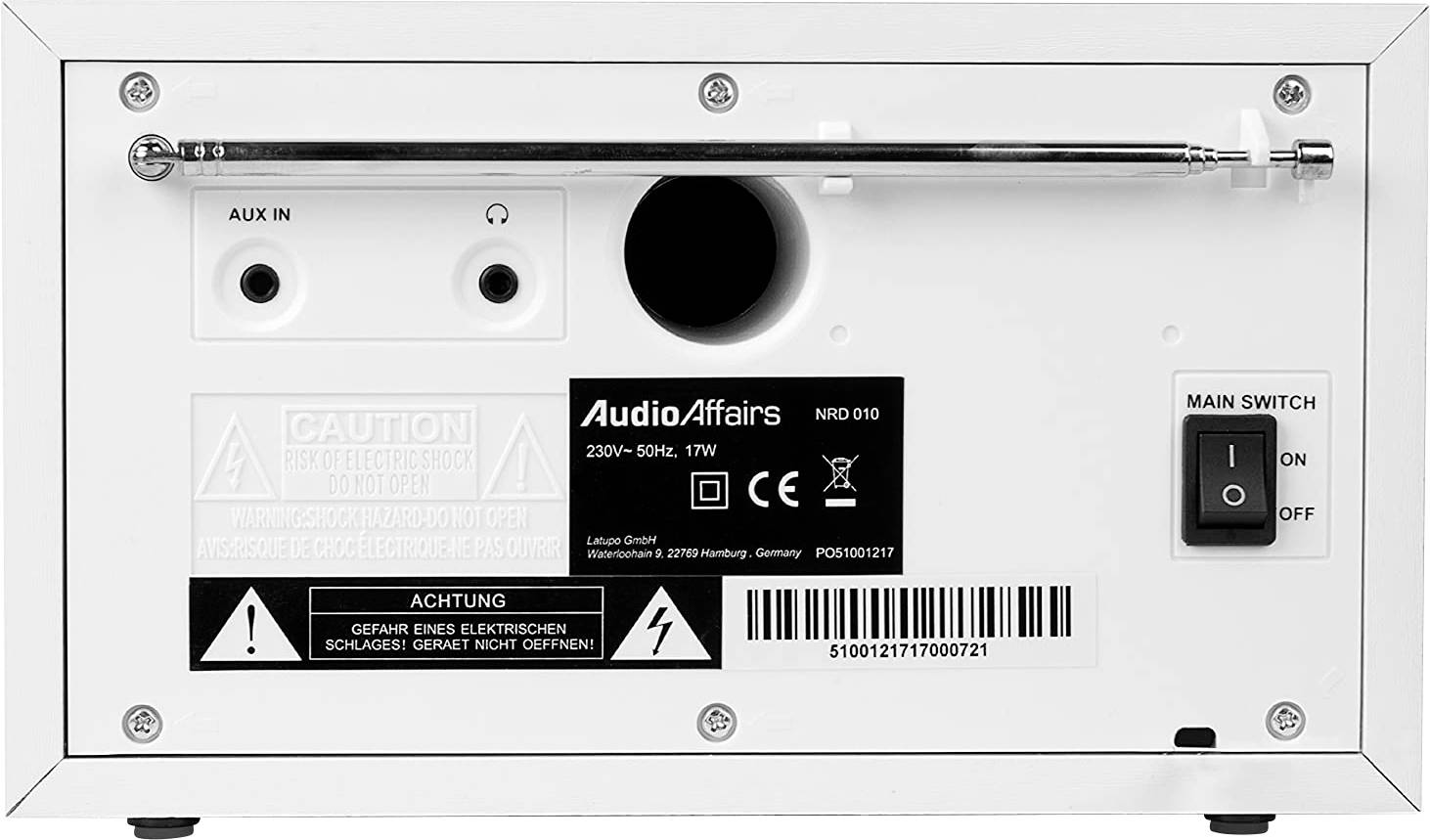 AudioAffairs NRD10 WH DAB+ Digital Radio mit Bluetooth