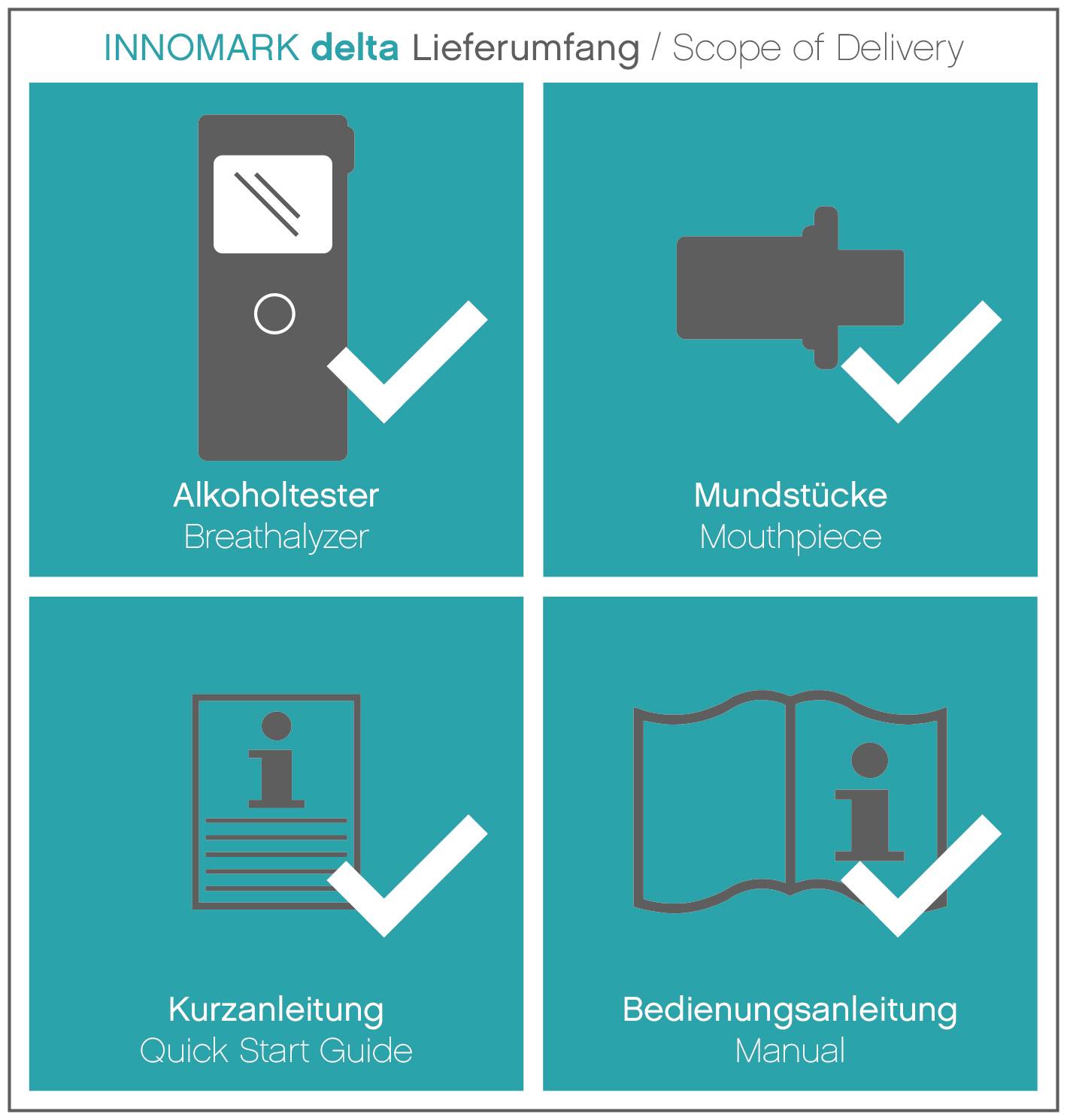 ACE INNOMARK delta Alkoholtester Schwarz 0.07 bis 4.00 ‰ inkl. Display