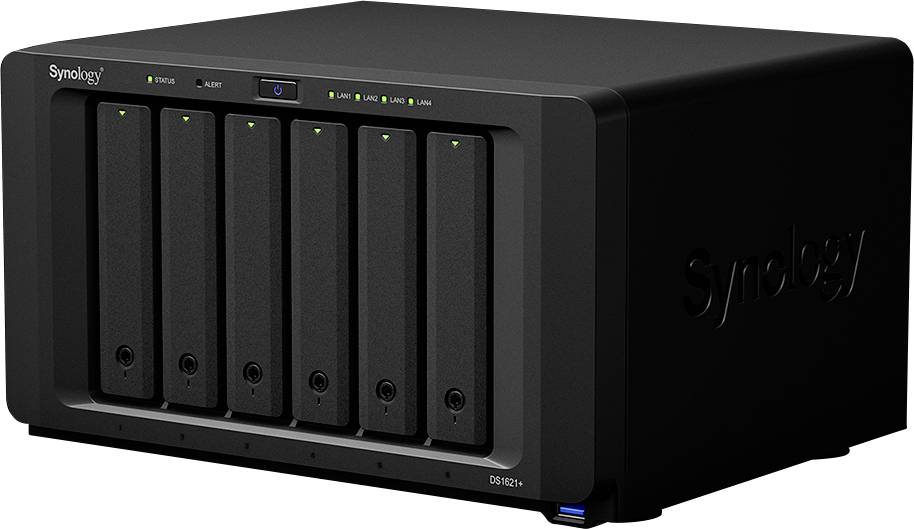 Synology DiskStation DS1621+ NAS-Server Gehäuse 6 Bay Hardware-Verschlüsselung, Geplantes EIN/Ausschalten, Aufwachen bei LAN-/WAN-Verbindung, eSAT