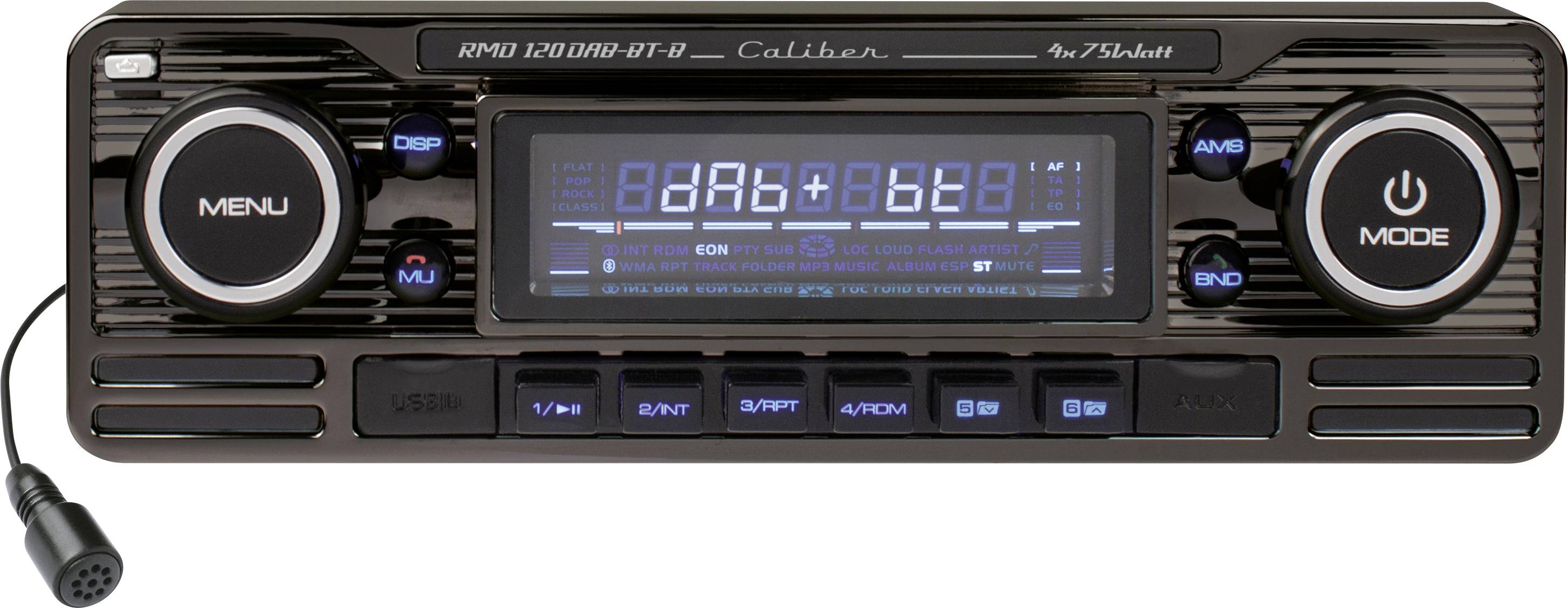 Caliber RMD120DAB-BT-B Autoradio Bluetooth®-Freisprecheinrichtung, inkl. DAB-Antenne, Retro Design