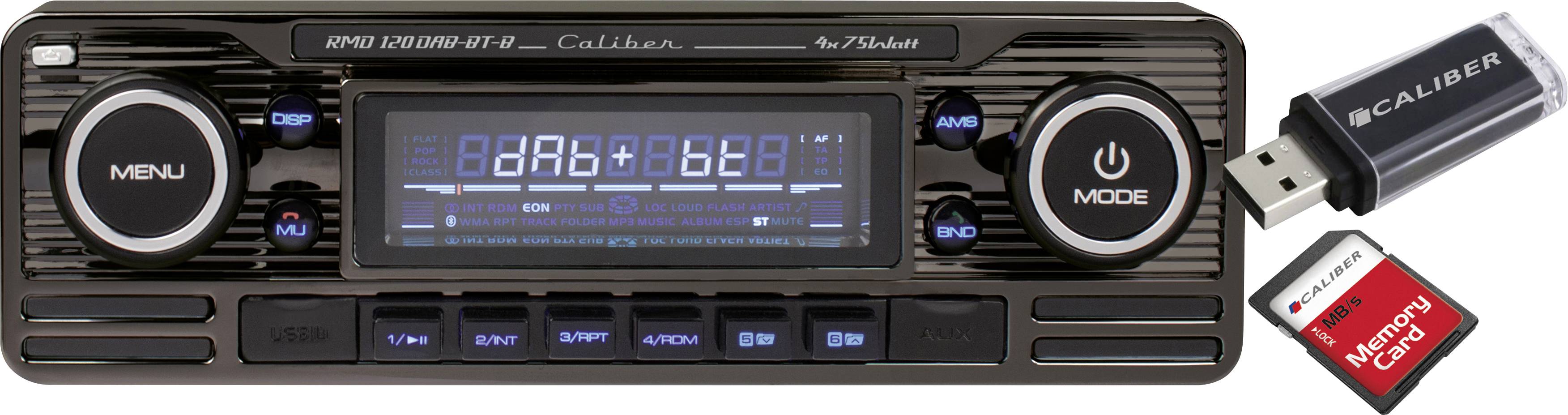 Caliber RMD120DAB-BT-B Autoradio Bluetooth®-Freisprecheinrichtung, inkl. DAB-Antenne, Retro Design