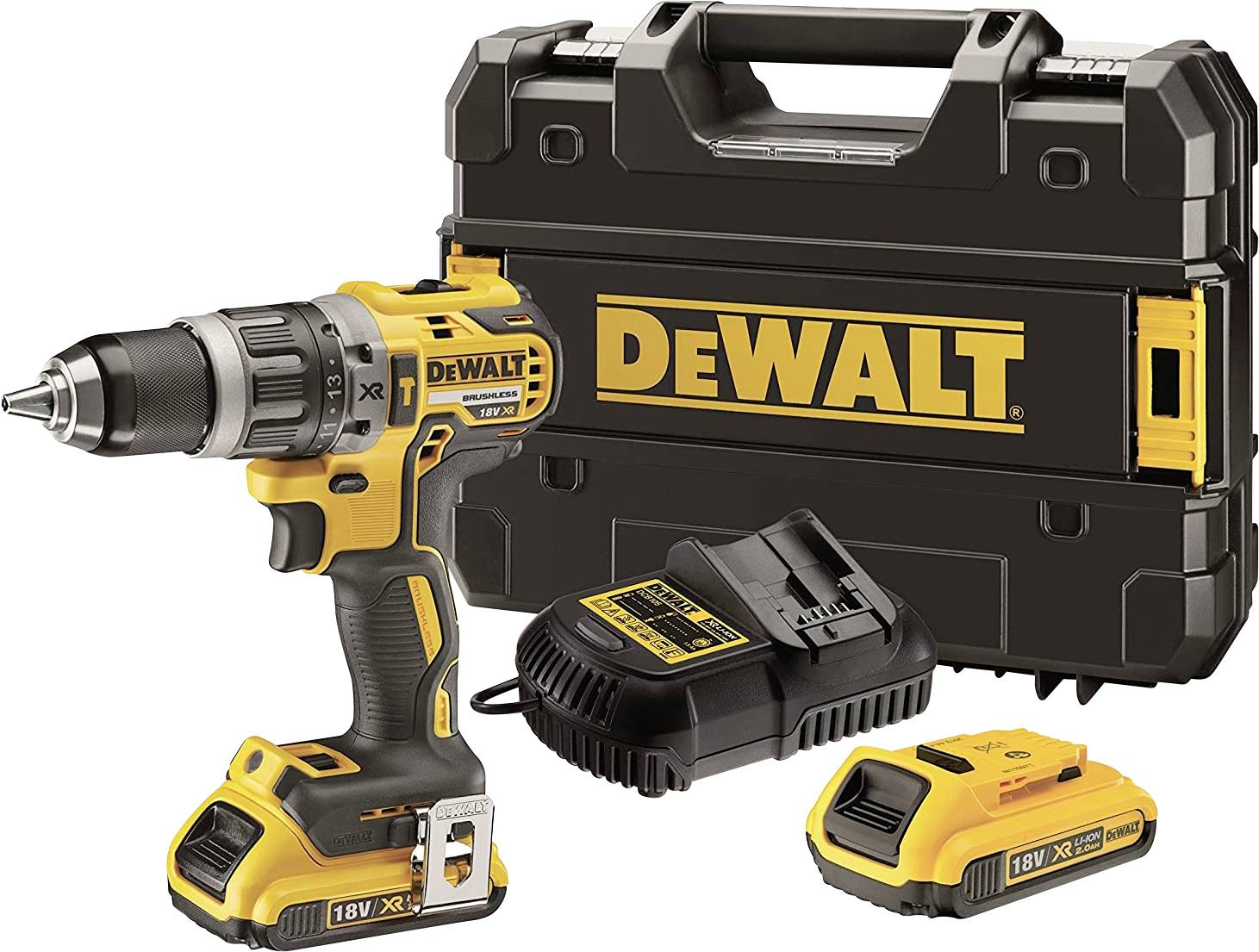 DeWALT DCD796D2-QW Akku-Schlagbohrschrauber (bl) 460 Watt, 18V, max. Bohrleistung 40/13/13 mm, T STAK-Box, 2x 2 Ah Akku