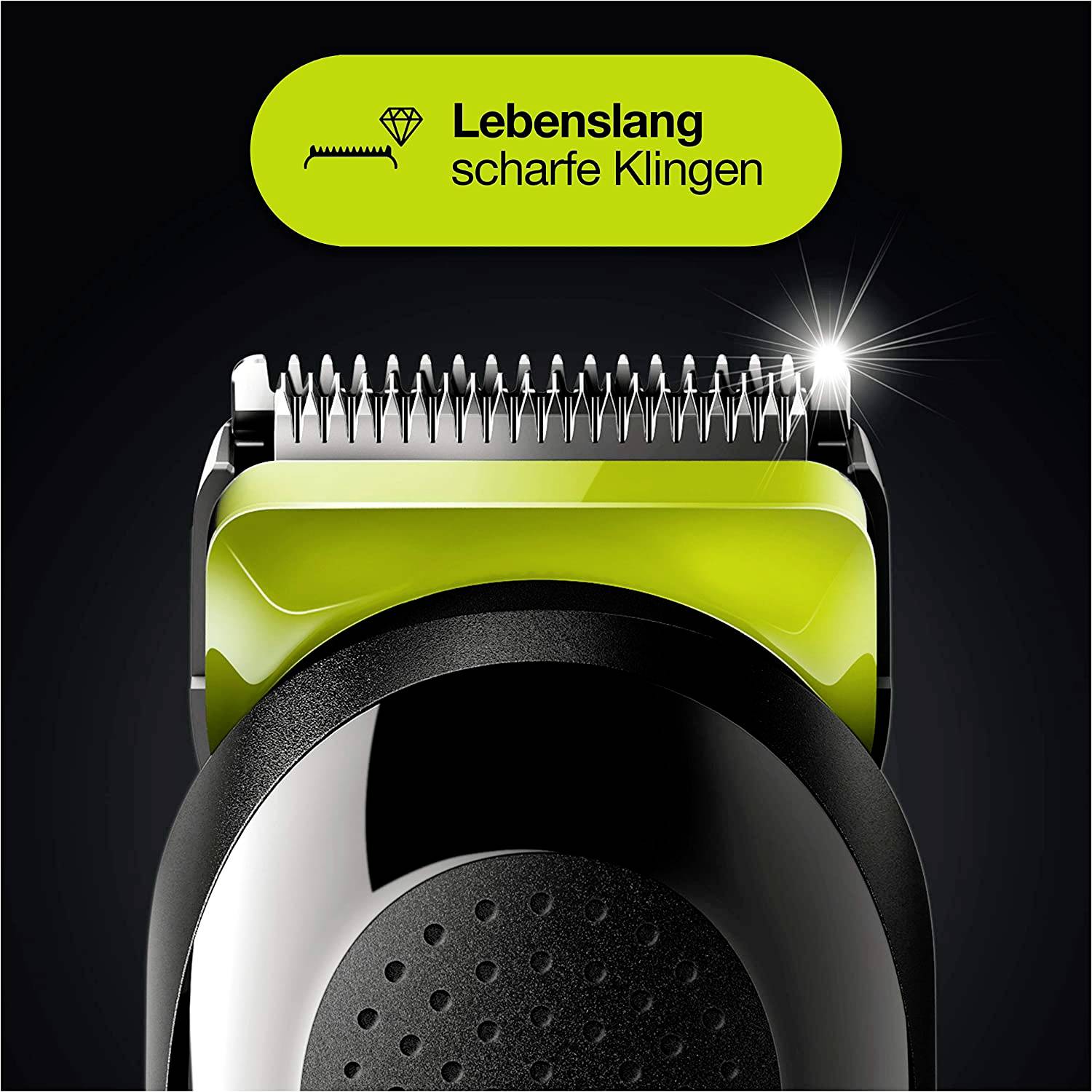 Braun MGK Bartschneider, Haarschneider, Ohr-, Nasenhaartrimmer, Rasierer abwaschbar Schwarz, Grün