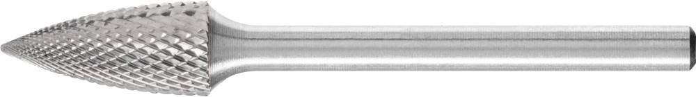 Metallfrässtift mit konusförmiger Spitze, geeignet zum Bearbeiten von Metalloberflächen. Oberflächenschraffur für besseres Schleifen.
