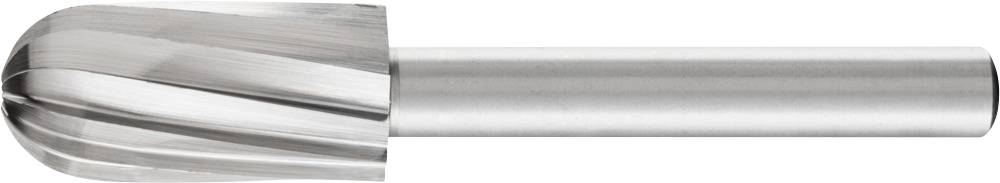 Metallfräser mit rundem, spiralförmigem Schneidekopf und zylindrischem Schaft. Hauptwerkzeug für präzises Fräsen und Schleifen.