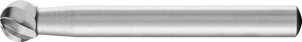 Metallfräser mit abgerundeter Spitze und glattem Schaft, vor weißem Hintergrund.