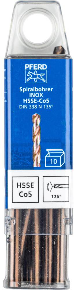 PFERD SPB DIN 338 HSSE N 5,0 INOX 25203564 Spiralbohrer Gesamtlänge 86mm 10St.