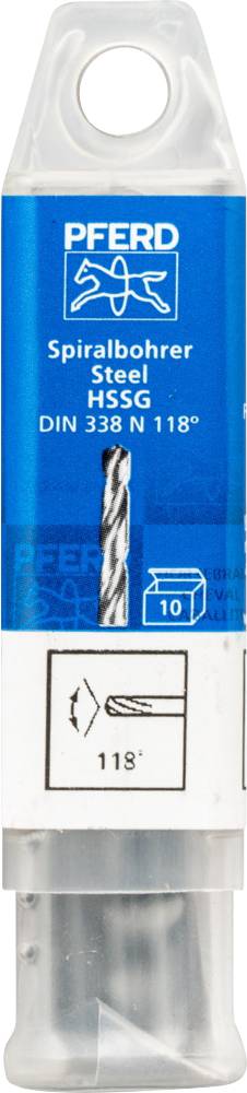 PFERD SPB DIN 338 HSSG N 3,0 STEEL 25203515 Stahl Spiralbohrer Gesamtlänge 61mm 10St.