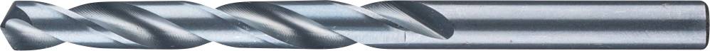 Ein metallischer Spiralbohrer mit scharfen Kanten und glänzender Oberfläche, horizontal ausgerichtet, geeignet zum Bohren in Werkstoffe.