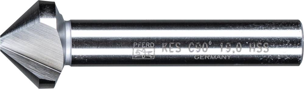 'KES 60° 13,0 HSS' Senker-Werkzeug aus Metall mit spiegelnder Oberfläche, geeignet für präzises Ansenken oder Entgraten.