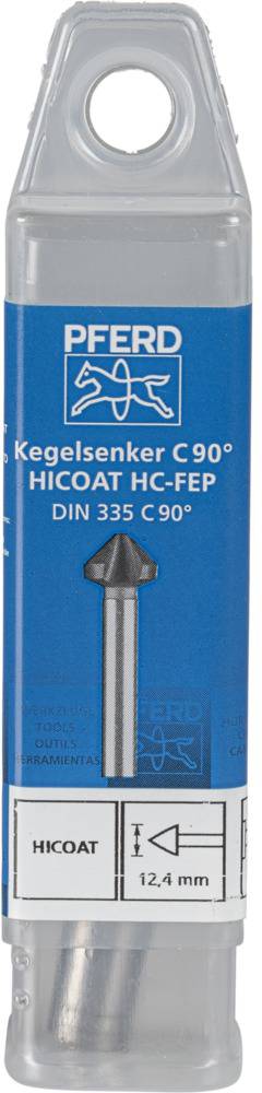 Kegelsenker C 90° HICOAT HC-FEP von PFERD, Größe 12,4 mm, DIN 335 C 90°.