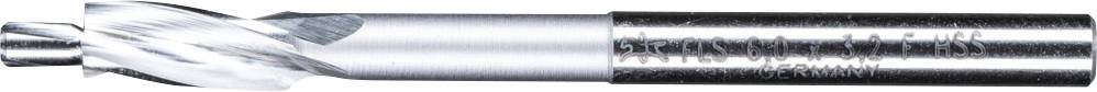 Ein silberner Fräser mit spiralförmigen Schneiden, geeignet für Präzisionsarbeiten in Metallbearbeitung oder Handwerk.