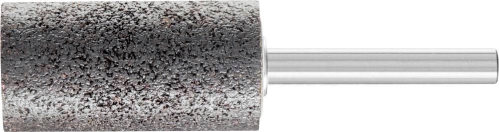 Ein zylindrischer Schleifaufsatz mit rauer Oberfläche und Metallstiel, verwendet für präzises Schleifen und Feinschliffarbeiten.