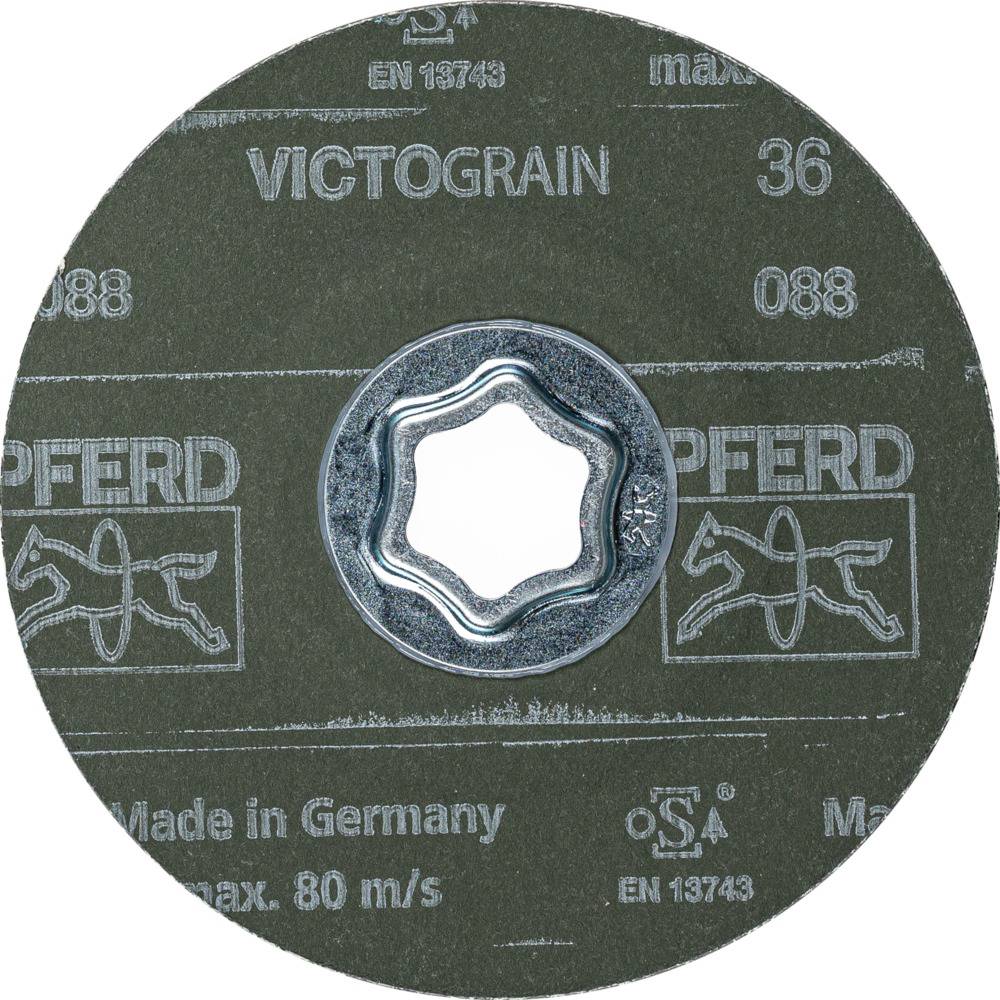 PFERD 64111636 COMBICLICK Fiberscheibe Ø 115mm VICTOGRAIN 36 Höchstleistung auf Stahl Durchmesser 115mm