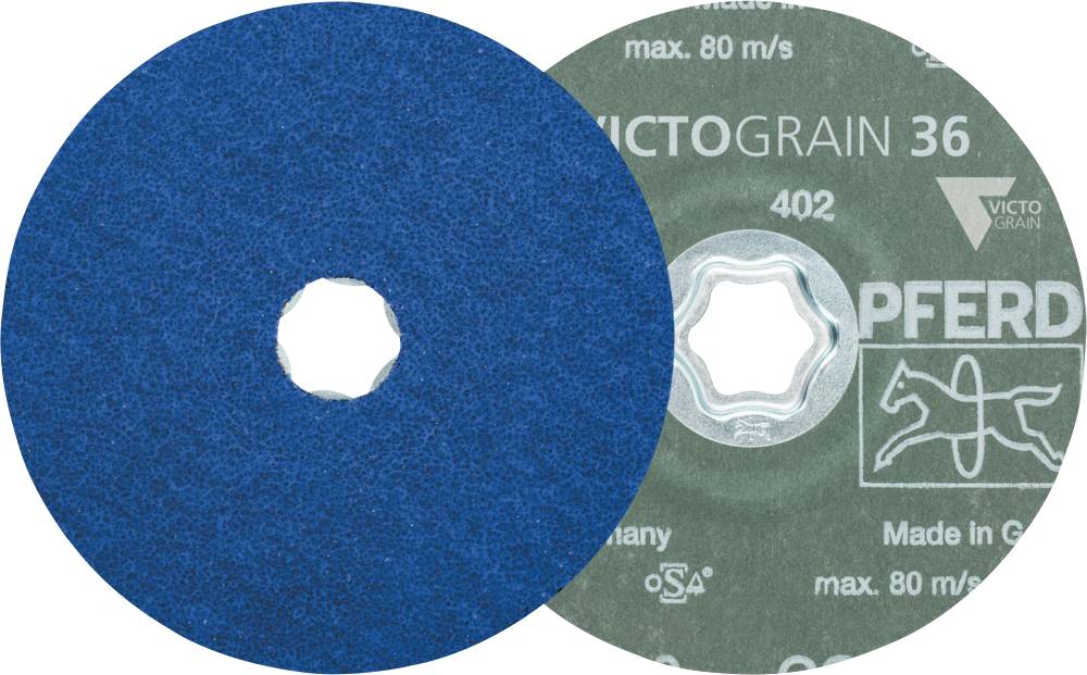 PFERD 64112536 COMBICLICK Fiberscheibe Ø 125 mm VICTOGRAIN-COOL 36 für Stahl & Edelstahl Durchmesse