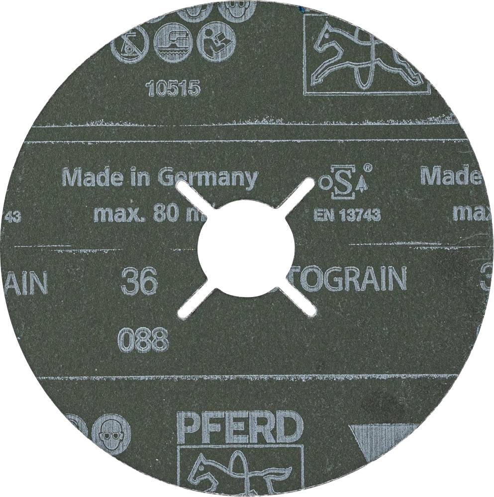 PFERD TOOLS 64279012 Fiberscheibe Ø 115 mm VICTOGRAIN 36 für Höchstleistung auf Stahl Durchmesser 115 mm