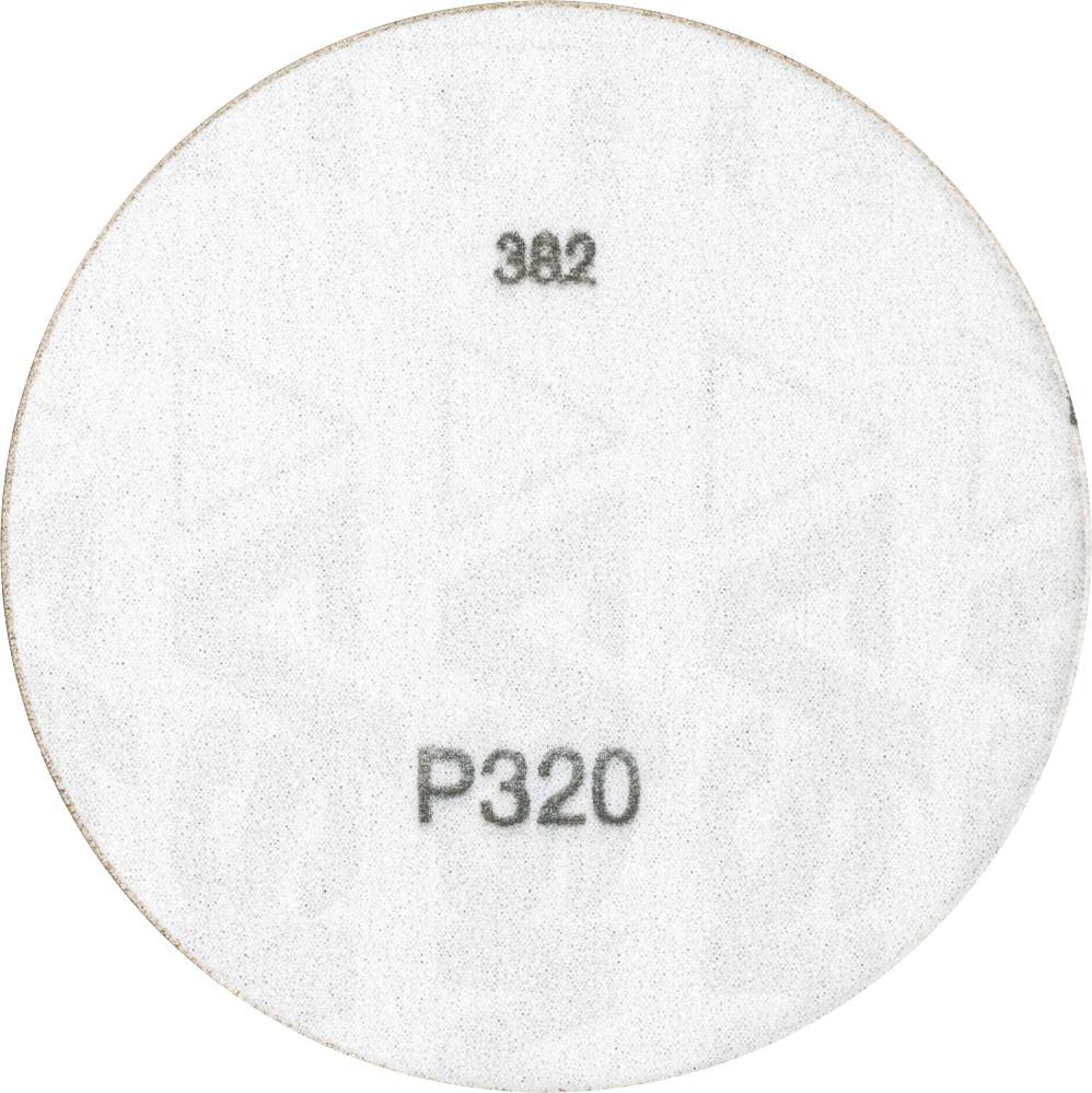 Rundes Schleifpapier mit der Aufschrift 'P320' und '382'.