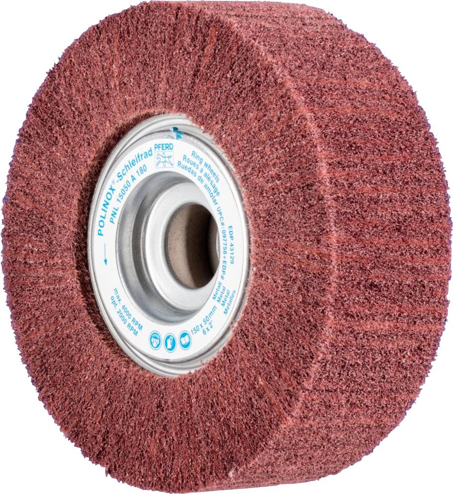 PFERD 44644119 POLINOX Vlies-Schleifrad PNL Ø 150 x 50mm Bohrung-Ø 254mm A 180 für Feinschliff & Finish 150mm 1St.