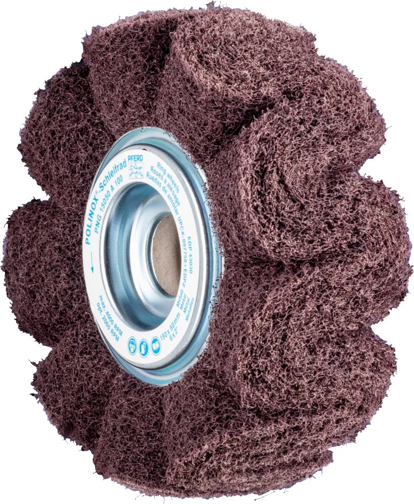 PFERD 44646111 POLINOX Vlies-Schleifrad PNG Ø 150 x 50mm Bohrung-Ø 254mm A 100 für Feinschliff & Finish 150mm 1St.