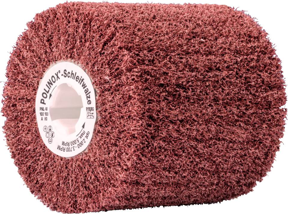 PFERD 47801097 POLINOX Vlies-Schleifwalze PNL Ø 100 x 100mm Keilnut 19mm A 80 für Feinschliff & Finish 100mm 1St.