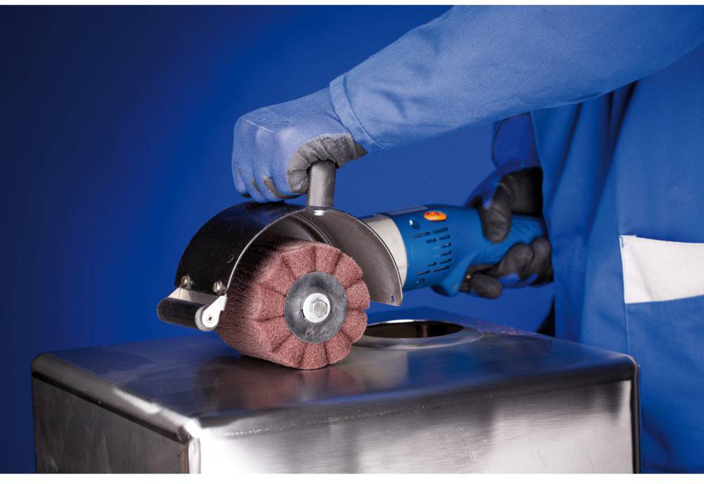 PFERD 44641202 POLINOX Vlies-Schleifwalze PNG Ø 100 x 100mm Keilnut 19mm A 180 für Feinschliff & Finish 100mm 1St.