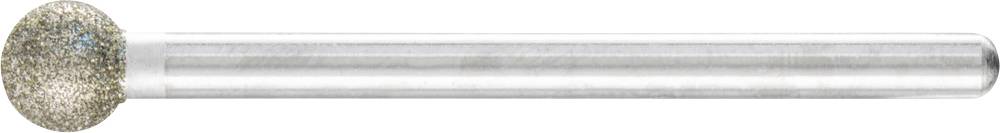 Fräser mit diamantbeschichtetem Kugelkopf und silbernem Schaft, verwendet für feine Materialbearbeitungen in der Zahnmedizin oder Technik.