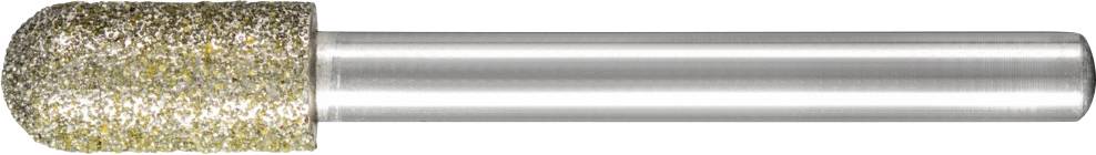 Nagelfräser-Bit mit zylindrischem Metallgriff und runder, körniger Fräse. Eignet sich für Maniküre oder Pediküre.