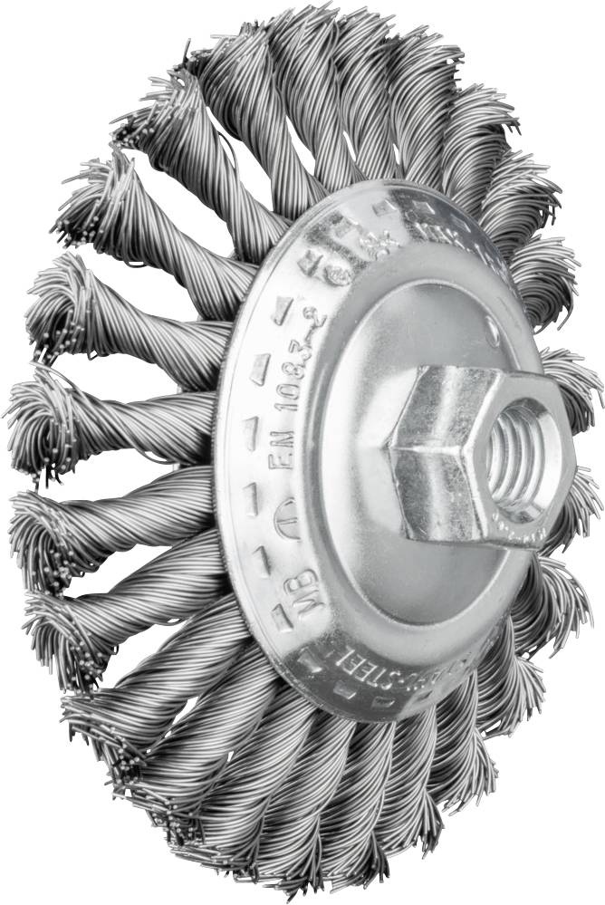 PFERD TOOLS Kegelbürste gezopft KBG Ø 115 x 15 mm M14 Stahl-Draht-Ø 0,50 für Winkelschleifer POS