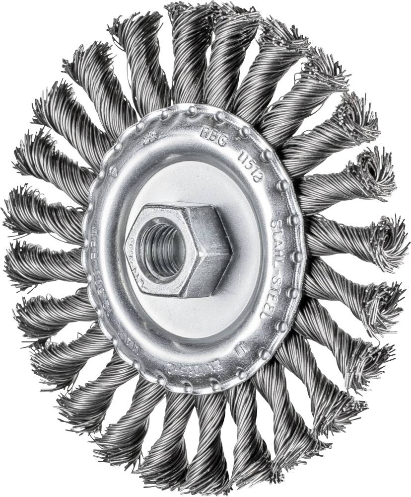 PFERD TOOLS Rundbürste gezopft RBG Ø 115 x 12 mm M14 Stahl-Draht-Ø 0,50 für Winkelschleifer POS R