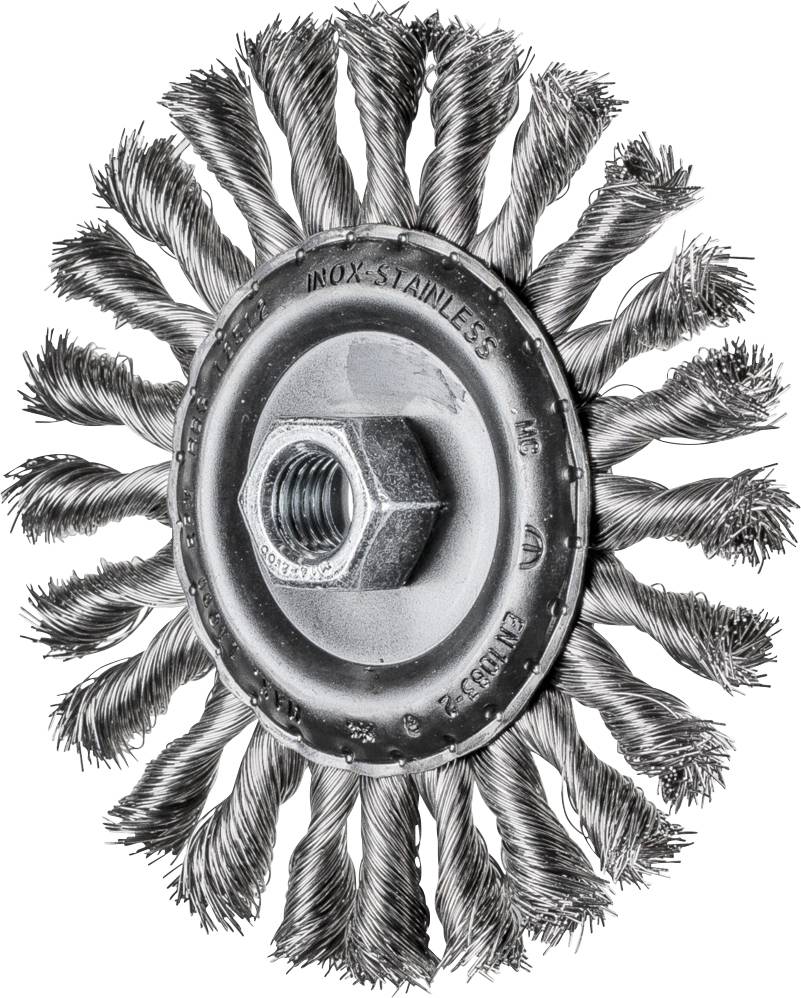 PFERD TOOLS COMBITWIST Rundbürste gezopft RBG Ø 125 x 12 mm M14 Edelstahl-Draht-Ø 0,35 für Winkel