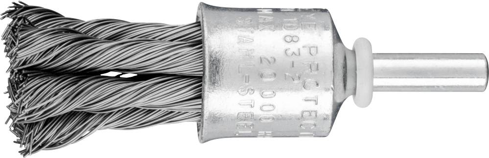 PFERD TOOLS POS Pinselbürste gezopft PBG Ø 19mm Schaft-Ø 6mm Stahl-Draht-Ø 0,35 POS PBG 1919/6 ST 0,35 43706001 10St.