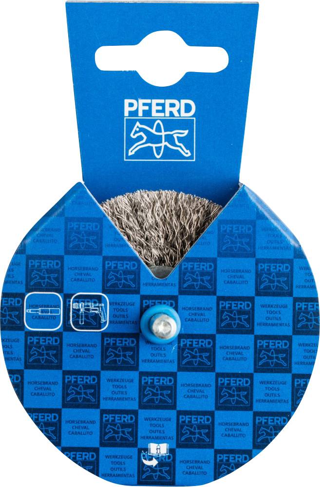 PFERD TOOLS POS Rundbürste ungezopft RBU Ø 70 x 15mm Schaft-Ø 6mm Edelstahl-Draht-Ø 0,30 POS RBU 7015/6 INOX 0,30 43701019 10St.