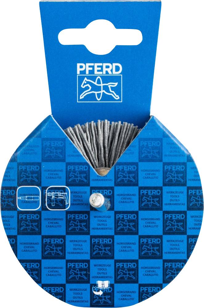 PFERD TOOLS POS Rundbürste ungezopft RBU Ø 70 x 15mm Schaft-Ø 6mm SiC -Filament-Ø 0,90 Korn 180 POS RBU 7015/6 SiC 180 0,90