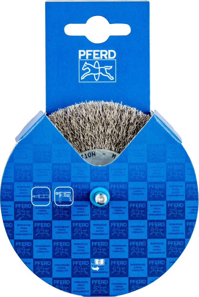 PFERD TOOLS POS Rundbürste ungezopft RBU Ø 100 x 10mm Schaft-Ø 6mm Edelstahl-Draht-Ø 0,30 POS RBU 10010/6 INOX 0,30 43701020 10St.