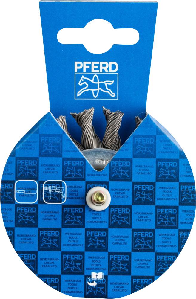 PFERD TOOLS POS Rundbürste gezopft RBG Ø 76 x 6mm Schaft-Ø 6mm Stahl-Draht-Ø 0,50 POS RBG 7006/6 ST 0,50 43702003 10St.