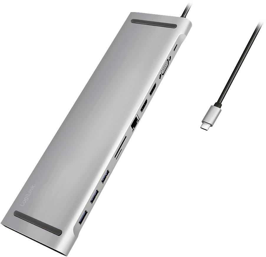 LogiLink USB-C® docking station UA0373 Compatible with (brand): Universal USB-C® powered, Built-in card reader