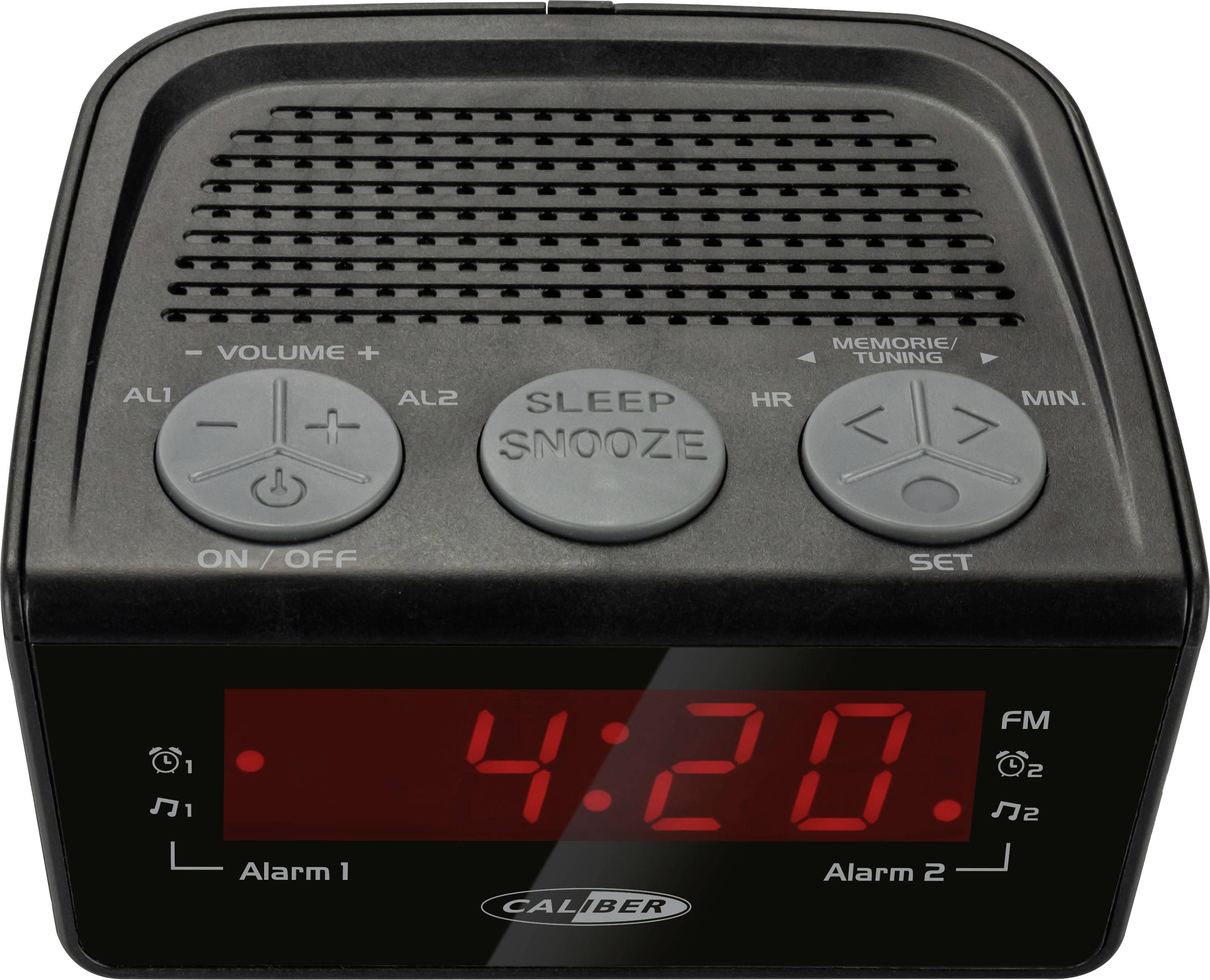 Caliber HCG014 Elektronische Wecker Schwarz Alarmzeiten 2