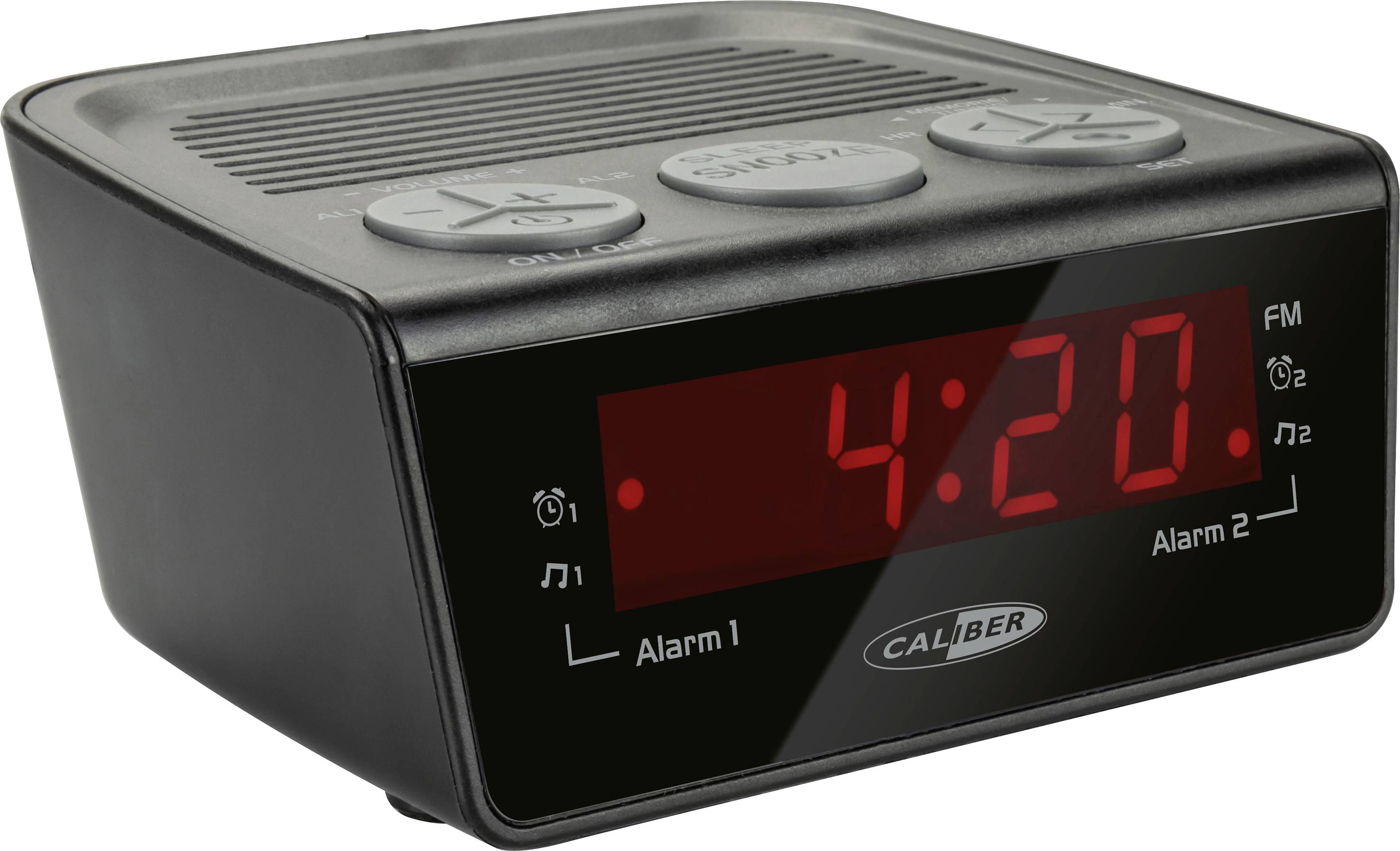 Caliber HCG014 Elektronische Wecker Schwarz Alarmzeiten 2