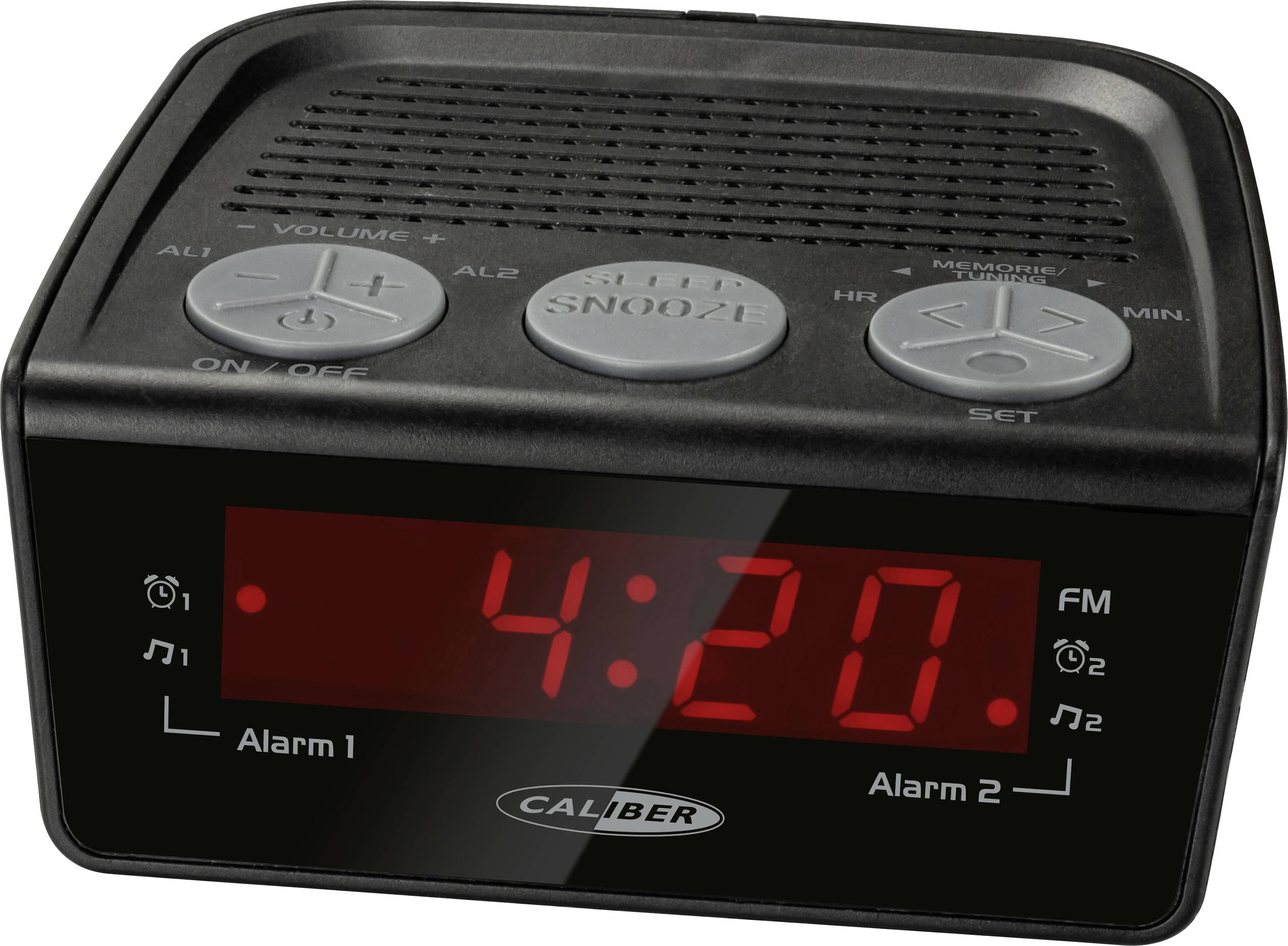 Caliber HCG014 Elektronische Wecker Schwarz Alarmzeiten 2