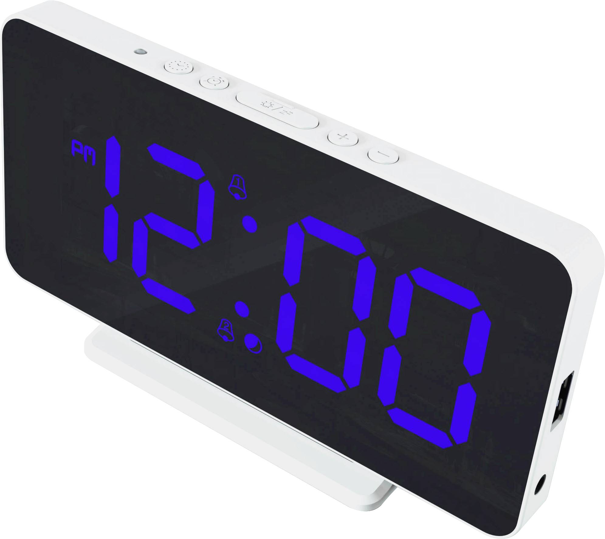 Caliber HCG021 Elektronik Wecker Weiß USB Anschluss, Großes Display