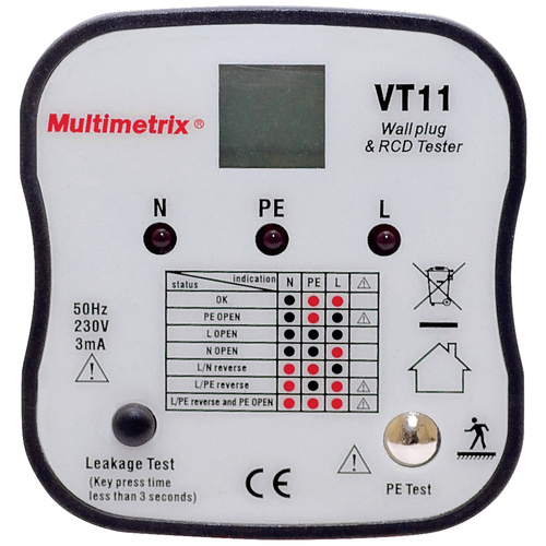 Multimetrix VT 11 Steckdosentester CAT II 300V LED