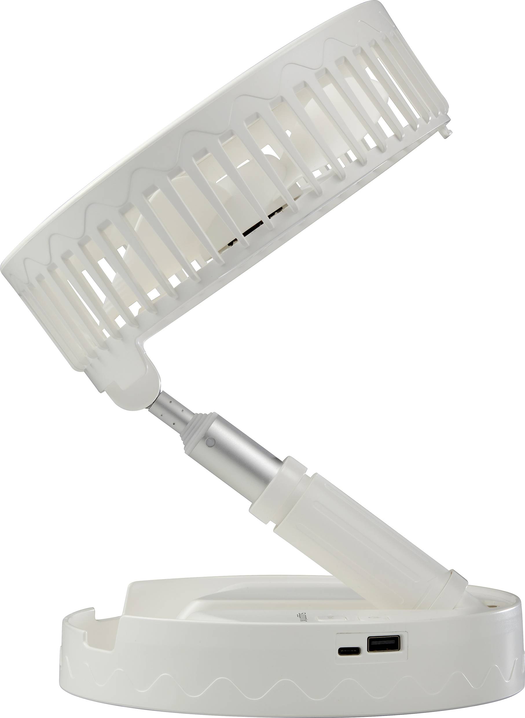 Sygonix USB-Ventilator 2.5 W (Ø x H) 197 mm x 975 mm Weiß Höhenverstellbar