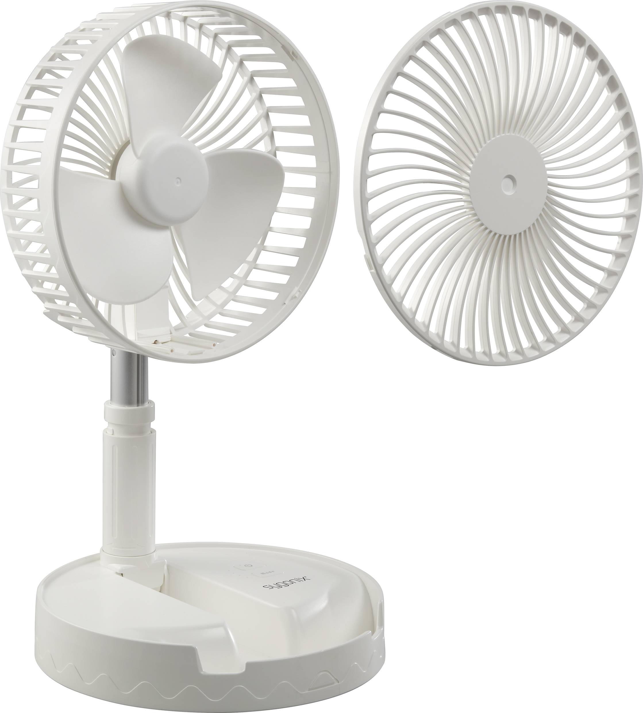 Sygonix USB-Ventilator 2.5 W (Ø x H) 197 mm x 975 mm Weiß Höhenverstellbar