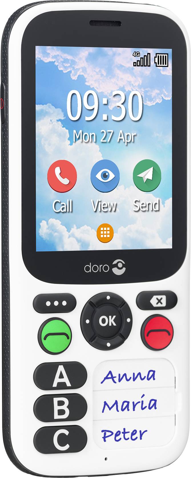 doro 780X IUP Senioren-Handy IP54, SOS Taste Schwarz, Weiß